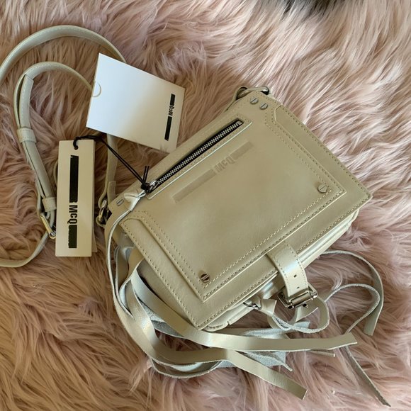 NWT! McQ ALEXANDER MCQUEEN STUDDED WITH TASSELS LEATHER MINI CROSSBODY BAG - Picture 1 of 11